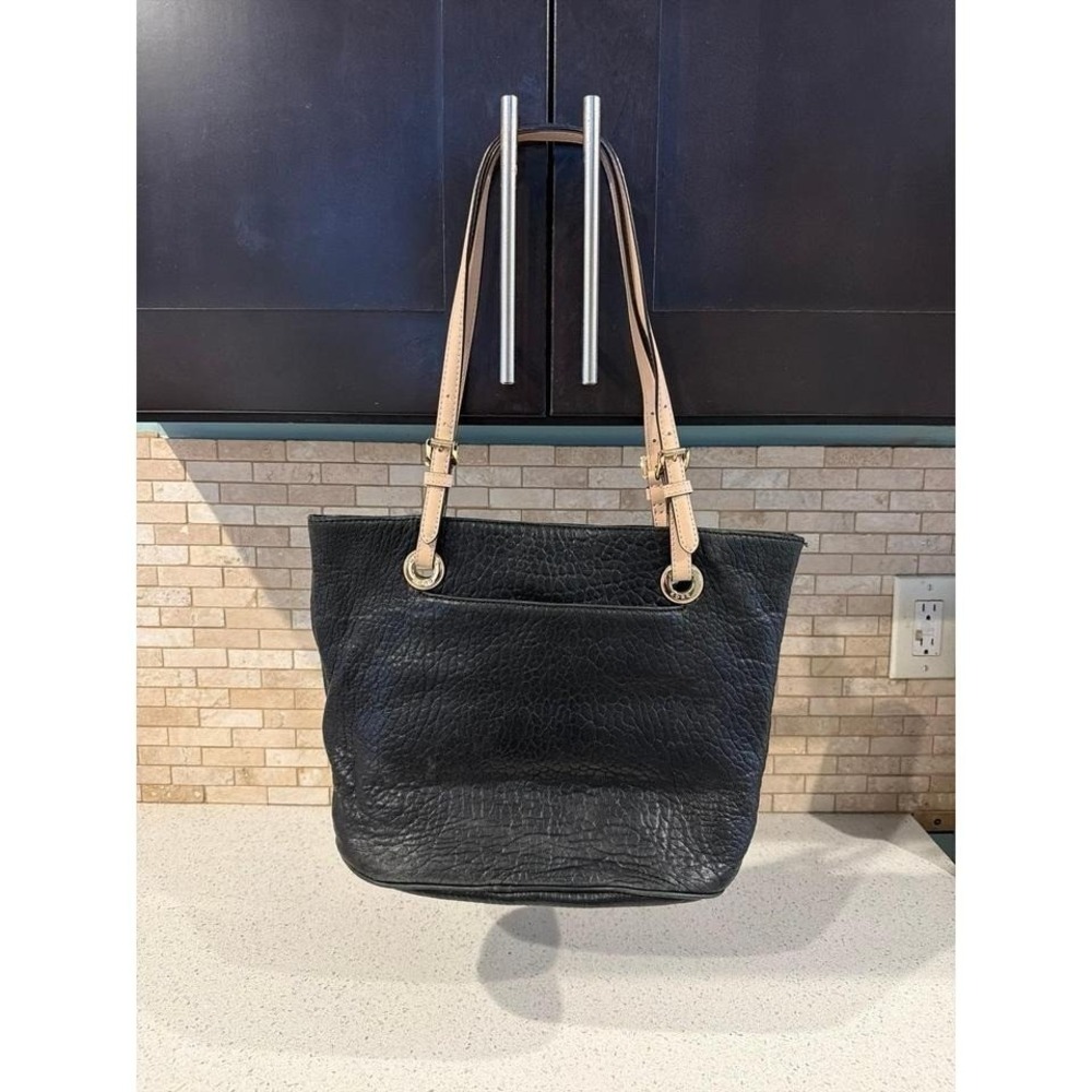 Michael Kors Tote Bag Black Pebbled Leather